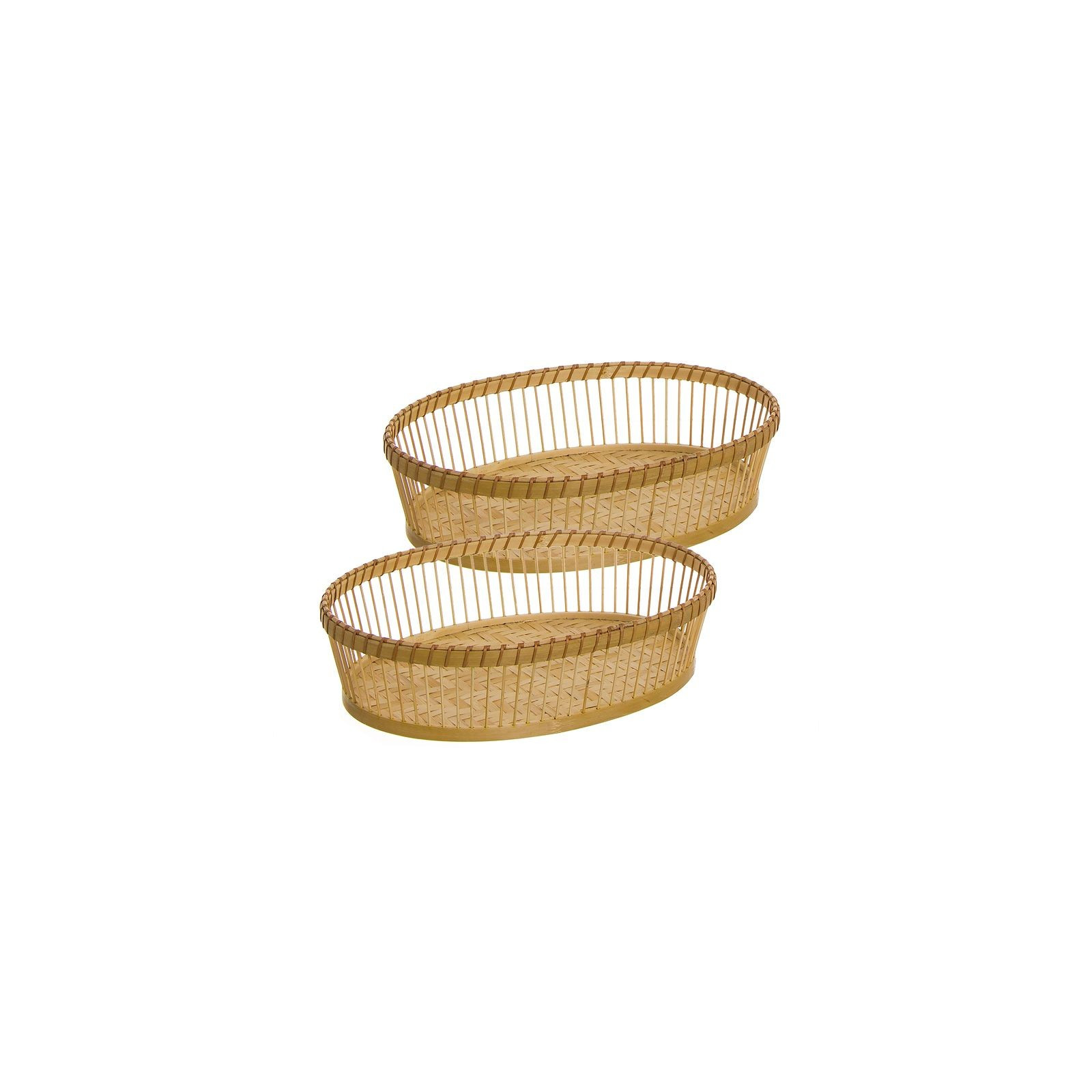 Juego de 2 cestas ovales bambu