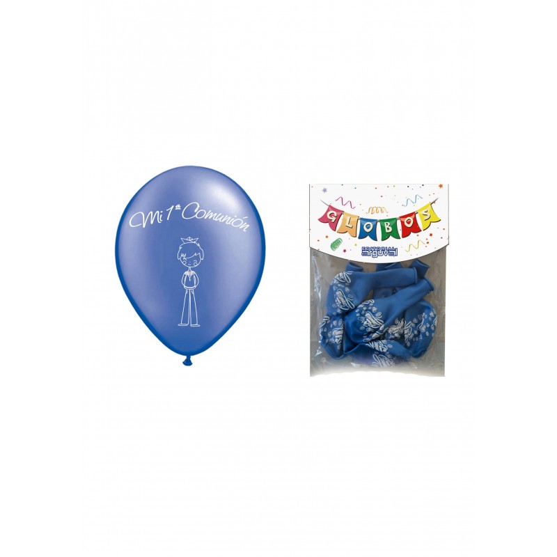 Blister 24 Globos Comunión Azul Blister 24 Globos Comunión Azul