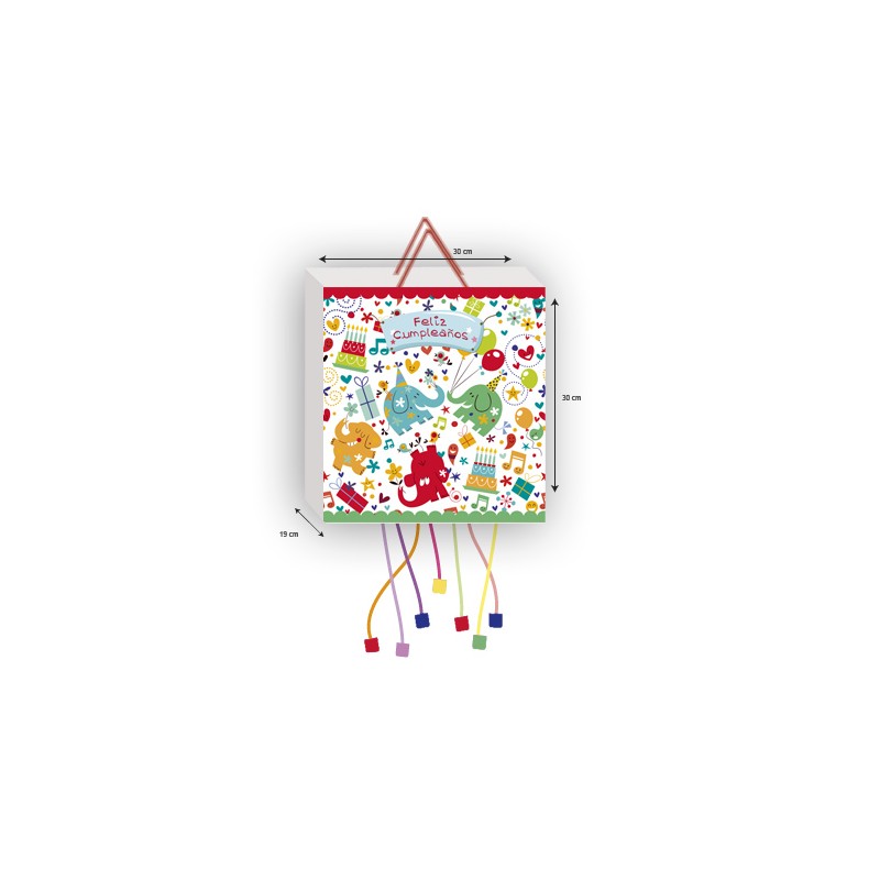 Piñata de cumpleaños con elefantes