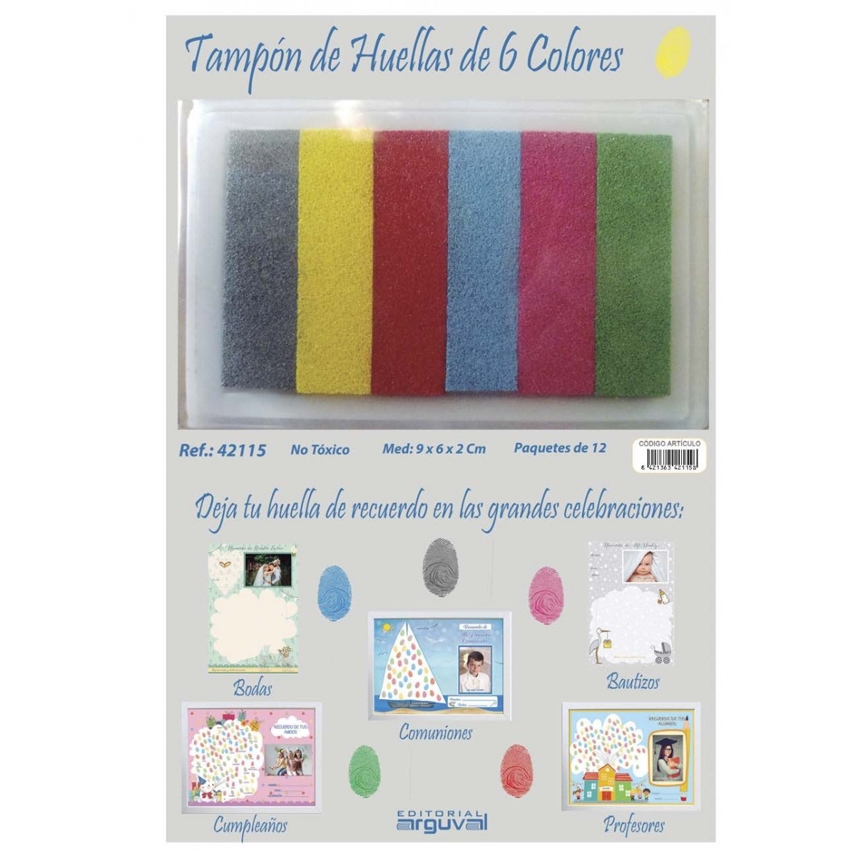 Tampón de huellas multicolor para celebraciones