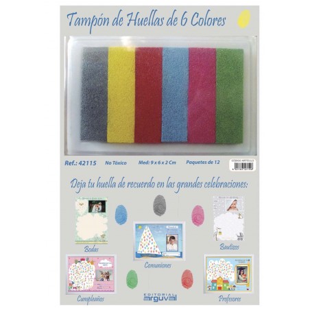 Tampón huellas 6 colores