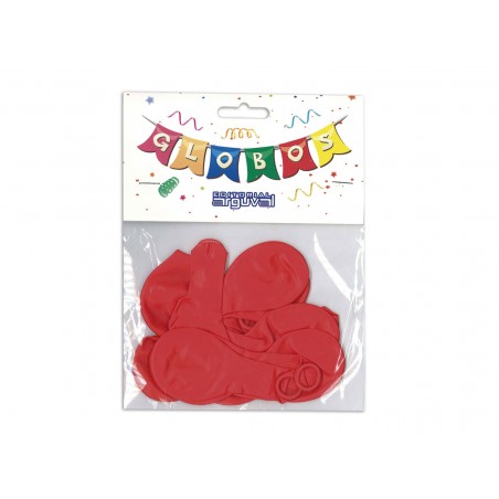 Blister 12 globos rojos