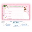 Blister 10 Invitación + Sobre Comunión Niña Mariposas