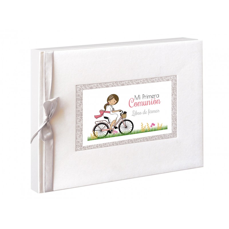Libro De Firmas Comunión Niña Bicicleta Libro De Firmas Comunión Niña Bicicleta
