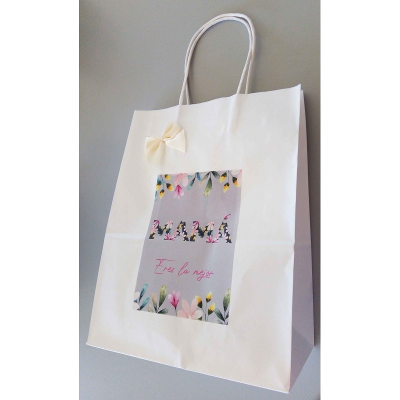 Bolsa Lazo Crema Mamá Eres La Mejor Bolsa Lazo Crema Mamá Eres La Mejor