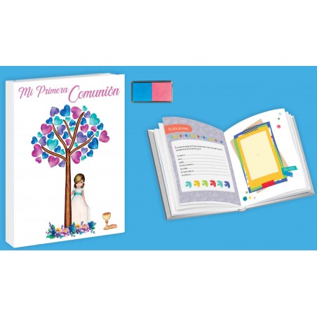 Libro Comunion Huellas Niña àrbol
