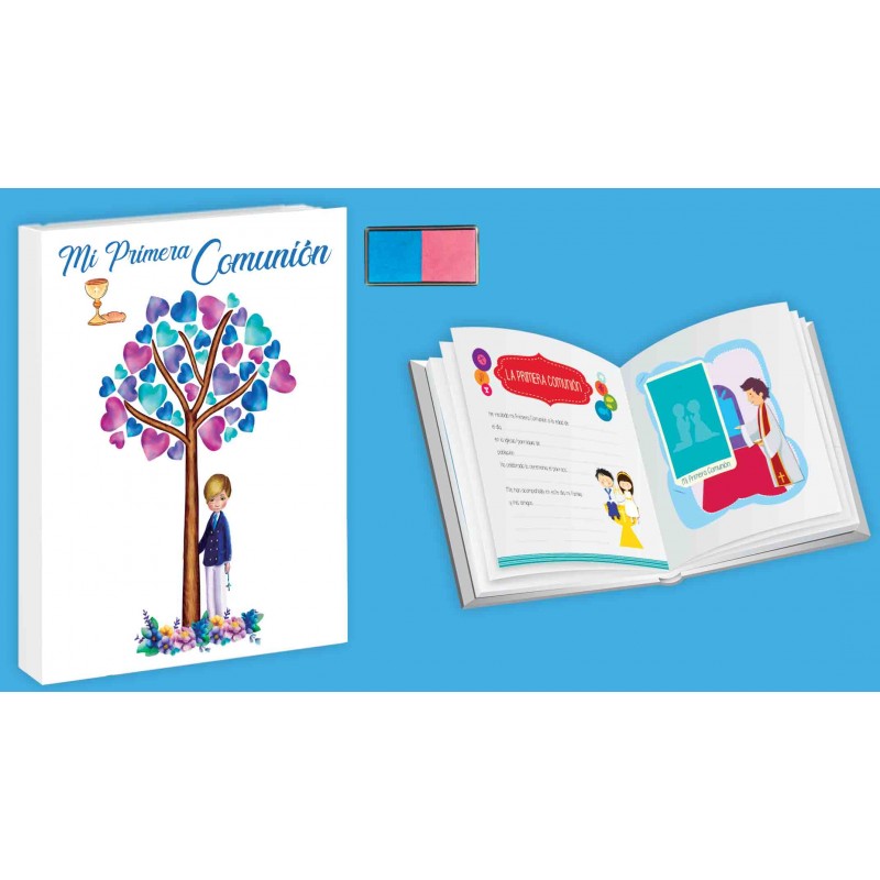 Libro Comunion Huellas Niño àrbol Libro Comunion Huellas Niño àrbol