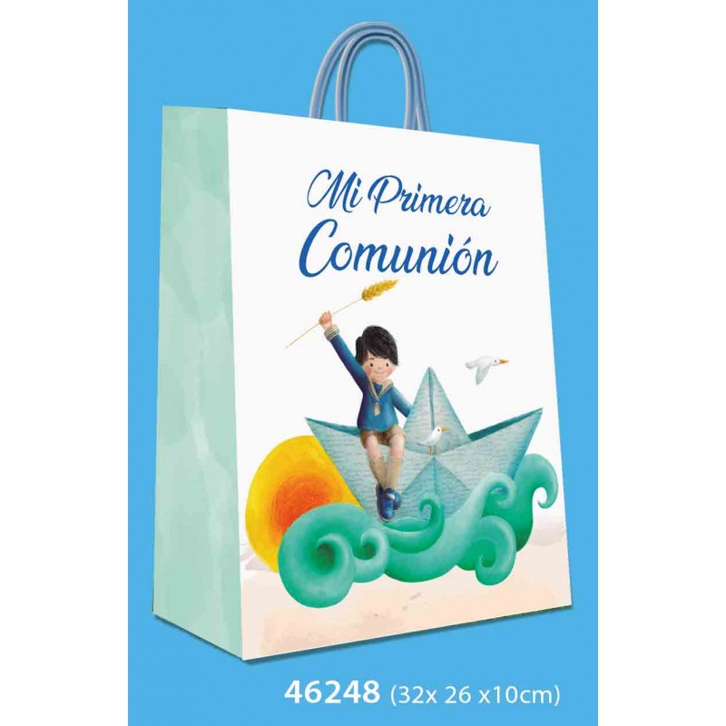 Bolsa Mediana Comunion Niño Barco Bolsa Mediana Comunion Niño Barco