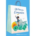 Bolsa comunión niño con diseño artístico de papel y mar