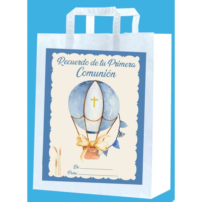 Bolsa Pequeña Comunión Globo Azul Bolsa Pequeña Comunión Globo Azul