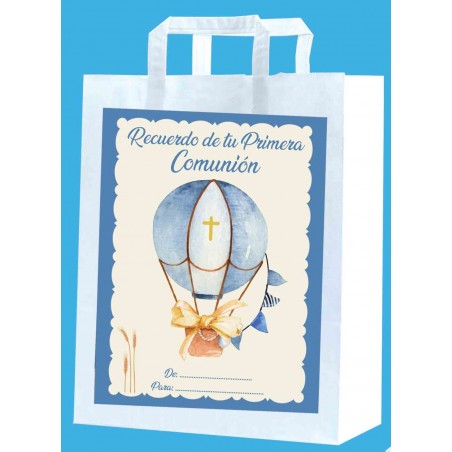 Bolsa Pequeña Comunión Globo Azul