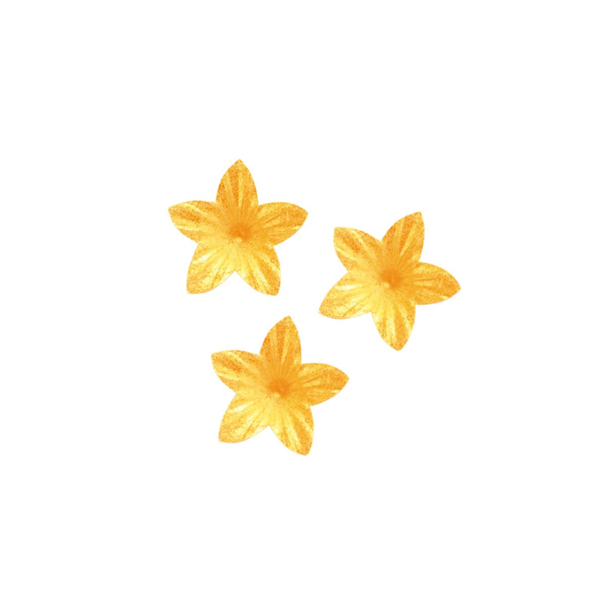 Flores de oblea comestibles en color amarillo
