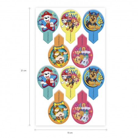 Blister 20 dekorapin oblea patrulla canina 6 5x4cm