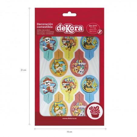 Blister 20 dekorapin oblea patrulla canina 6 5x4cm