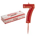 Vela de Cumpleaños Número 7 en Rojo