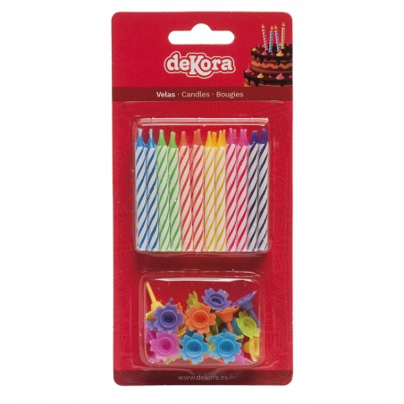Blister 24 Velas Colores