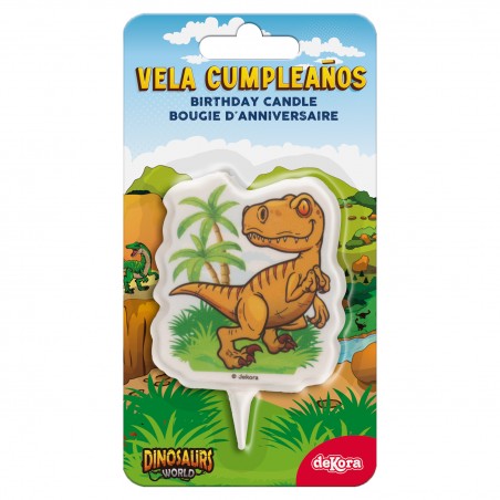 Vela de cumpleaños dinosaurio 2D