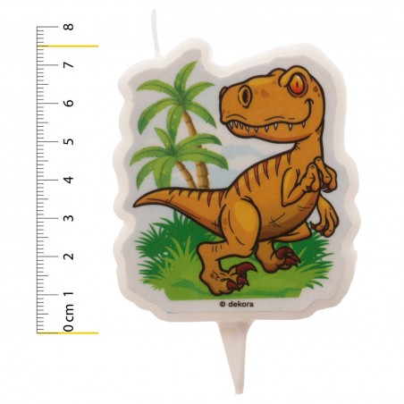 Vela 2d dinosaurio cumpleaños 7 5cm