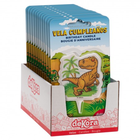 Vela de cumpleaños dinosaurio 2D