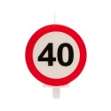Vela 40 cumpleaños señal prohibido