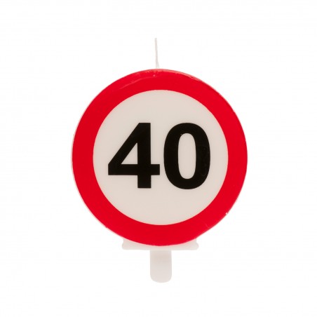 Vela 40 Cumpleaños Señal Prohibido 6,3cm