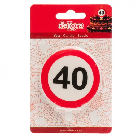 Vela 40 cumpleaños señal prohibido