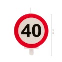 Vela 40 cumpleaños señal prohibido 6 3cm