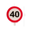 Vela 40 cumpleaños señal prohibido