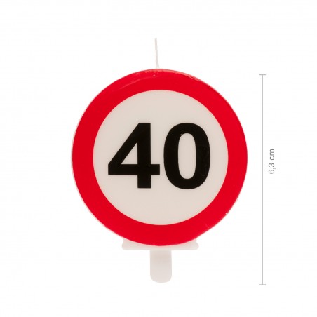 Vela 40 cumpleaños señal prohibido