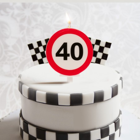 Vela 40 cumpleaños señal prohibido