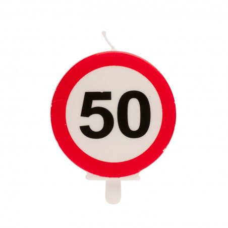 Vela 50 Cumpleaños Señal Prohibido 6,3cm