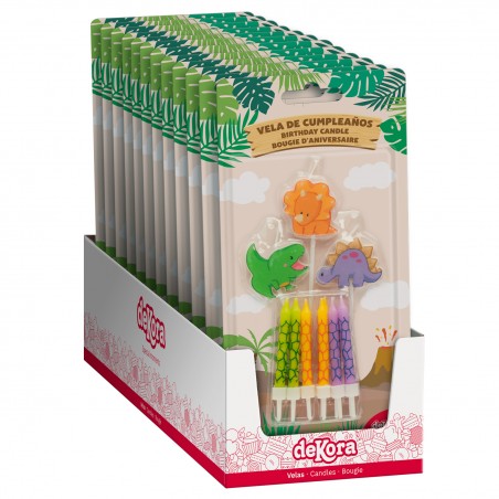 Velas de cumpleaños con dinosaurios 2d Set de velas infantiles