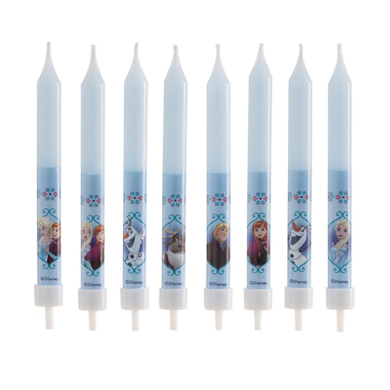 Blister 8 velas palillo frozen 9cm