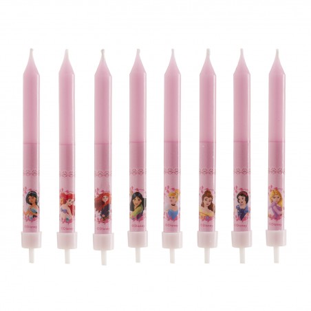 Blister 8 Velas Palillo Princesas 9cm