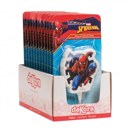 Vela de cumpleaños Spiderman Decoración ideal para fiestas infantiles