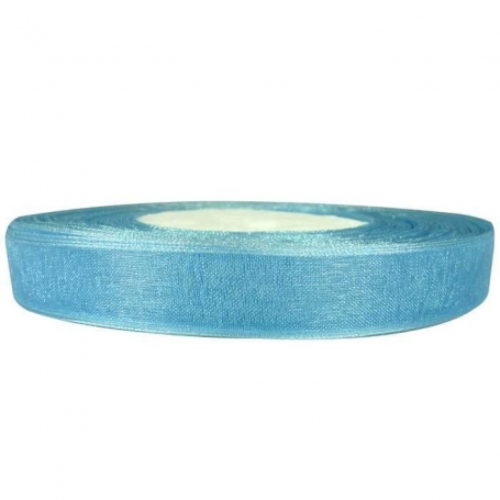 Rollo Cinta De Organza Celeste
