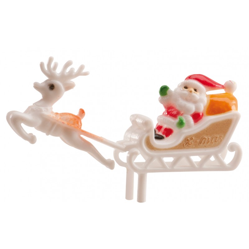 Papá noel y su trineo plastico 6cm