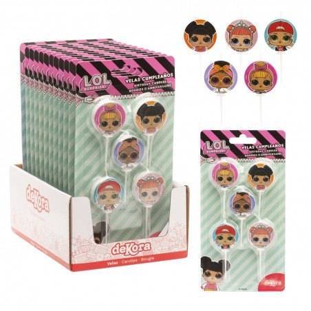 Velas de Cumpleaños LOL Surprise Pack de 5 unidades