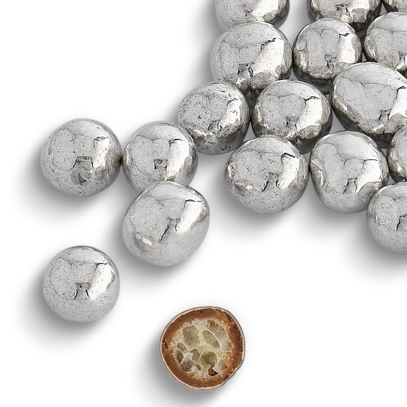 Perlas Mini De Azucar, Chocolate Y Crispy Plateadas 350 Gr