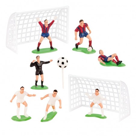 Set de Figuras de Fútbol para Tartas Partido Completo en tu Celebración