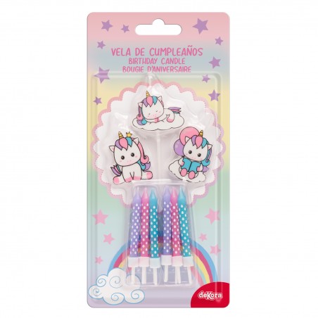 Set de Velas de Cumpleaños Unicornio Decoración Mágica para Tartas