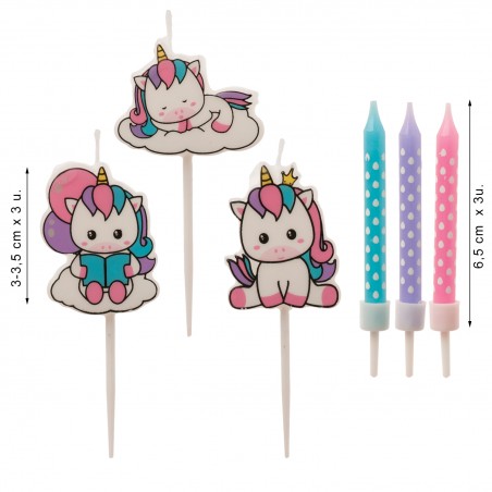 Set de Velas de Cumpleaños Unicornio Decoración Mágica para Tartas