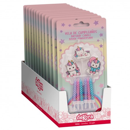 Set de Velas de Cumpleaños Unicornio Decoración Mágica para Tartas