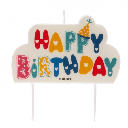 Vela Cumpleaños Happy Birthday 10x6cm