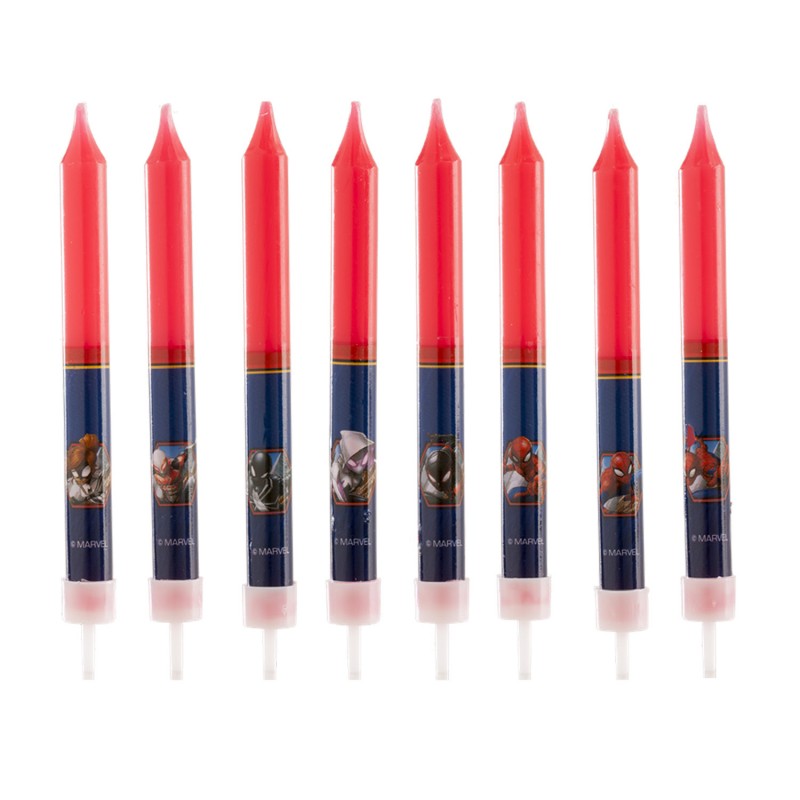 Blister 8 Velas Palillo Spiderman 9cm Blister 8 Velas Palillo Spiderman 9cm