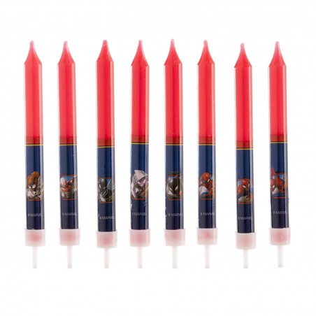 Blister 8 Velas Palillo Spiderman 9cm