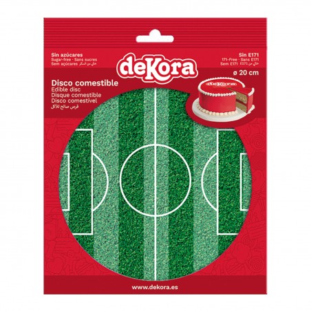 Disco Comestible sin azúcar para Tartas con Diseño de Campo de Fútbol