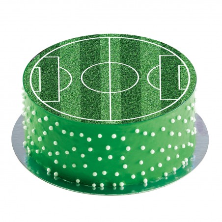Disco Comestible sin azúcar para Tartas con Diseño de Campo de Fútbol