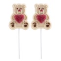 Piruleta chocolate blanco osito con corazon jelly 45 gr