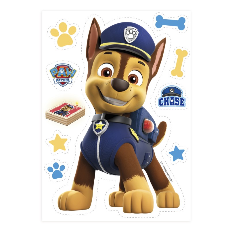 Figura Chase Patrulla Canina para Pastel - FiestasMix